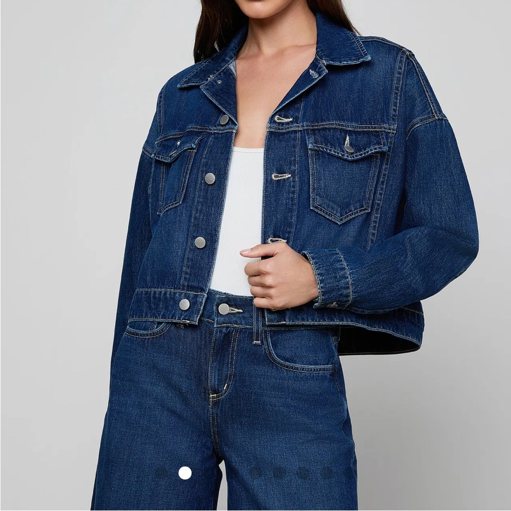 L'AGENCE Vianney Jeans Denim Jacket in rampart Dark Blue size Small